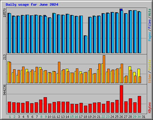 Daily usage for June 2024