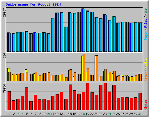 Daily usage for August 2024