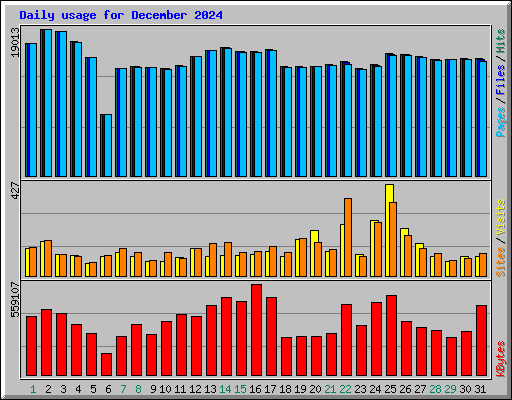 Daily usage for December 2024