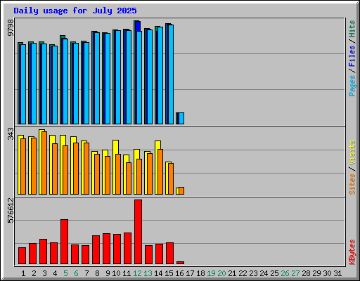 Daily usage for July 2025