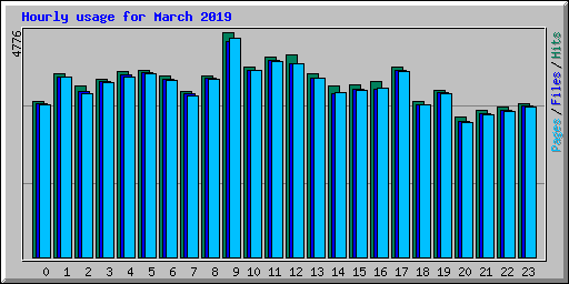 Hourly usage for March 2019