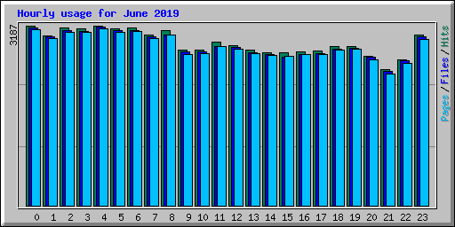 Hourly usage for June 2019