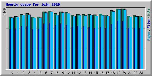 Hourly usage for July 2020