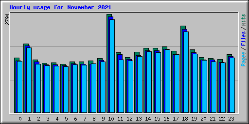 Hourly usage for November 2021