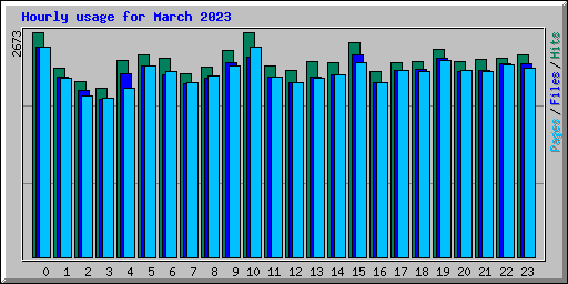 Hourly usage for March 2023