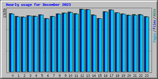 Hourly usage for December 2023