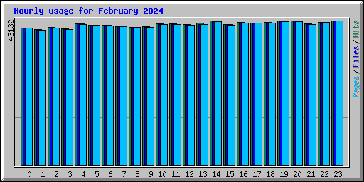 Hourly usage for February 2024